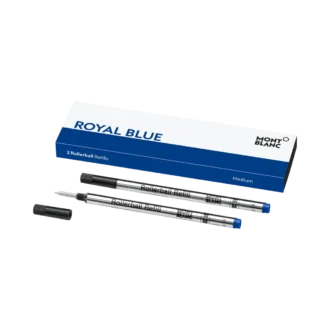 2 recambios para bolígrafos roller, azul real – fino