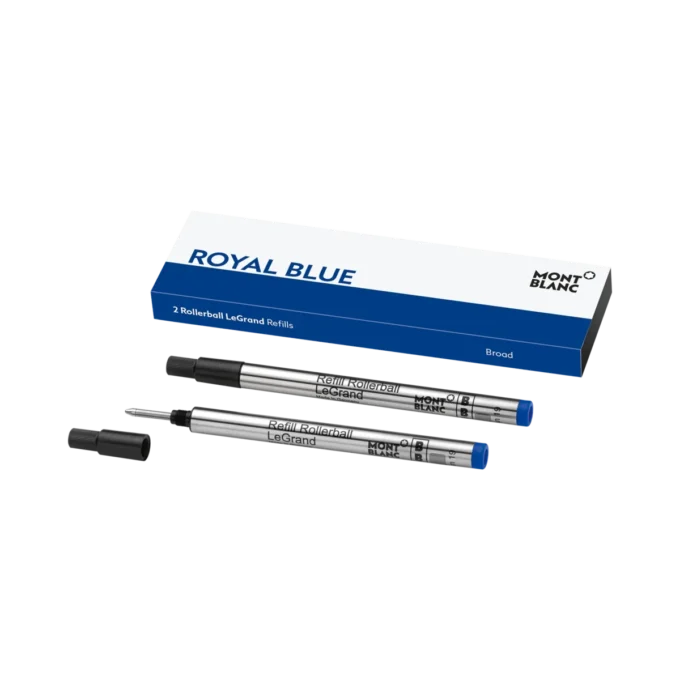 2 recambios Rollerball LeGrand, azul real – fino