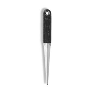 Abrecartas, cuero con relieve de cocodrilo, negro