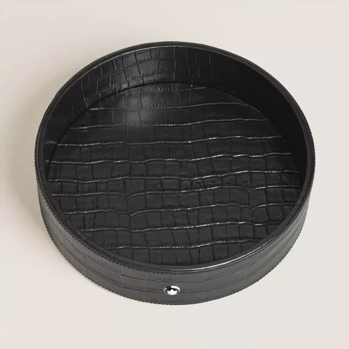 Bandeja de escritorio grande, piel con relieve de cocodrilo, negra Bandeja de escritorio grande, piel con relieve de cocodrilo, negra