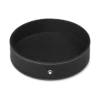 Bandeja de escritorio redonda de cuero negro (grande)
