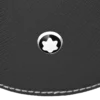 Bandeja de escritorio redonda de cuero negro (mediana)