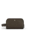 Bolso de mano para artículos de aseo en piel con relieve de avestruz Bolso de mano para artículos de aseo en piel con relieve de avestruz