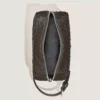 Bolso de mano para artículos de aseo en piel con relieve de avestruz Bolso de mano para artículos de aseo en piel con relieve de avestruz