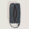 Bolso de mano para artículos de aseo en piel con relieve de avestruz Bolso de mano para artículos de aseo en piel con relieve de avestruz