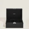Caja coleccionista para relojes en cuero negro