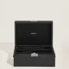 Caja de coleccionista para instrumentos de escritura en cuero negro