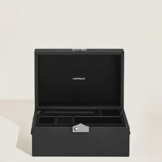 Caja de coleccionista para instrumentos de escritura en cuero negro