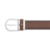 Cinturón de cuero marrón de 35 mm con hebilla en forma de herradura Cinturón de cuero marrón de 35 mm con hebilla en forma de herradura