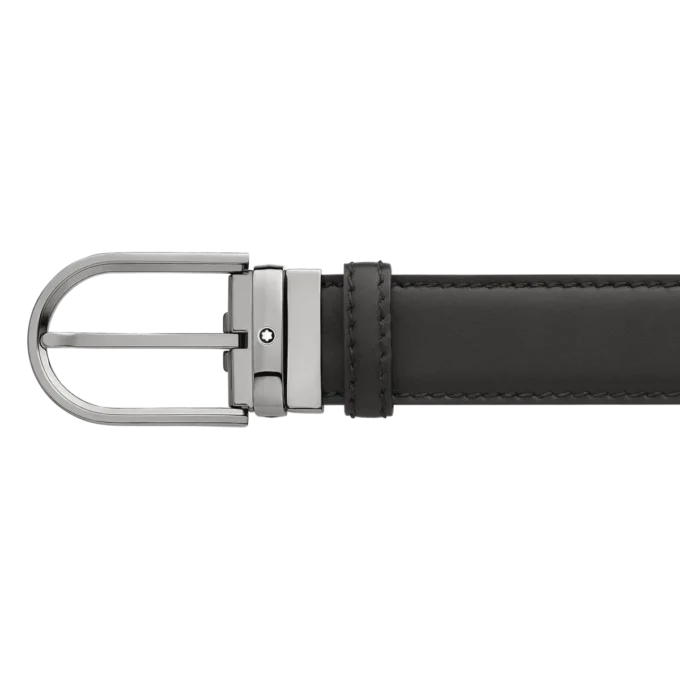 Cinturón de cuero negro de 35 mm con hebilla en forma de herradura Cinturón de cuero negro de 35 mm con hebilla en forma de herradura