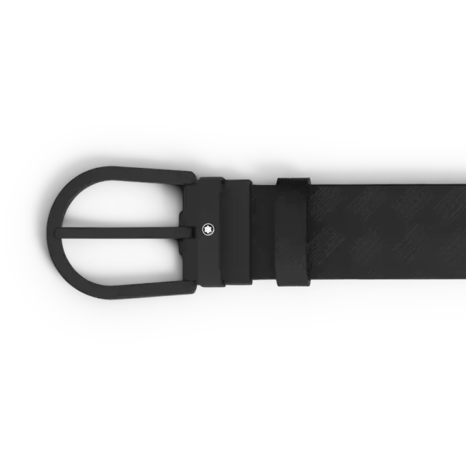 Cinturón de cuero negro de 35 mm con hebilla en forma de herradura Cinturón de cuero negro de 35 mm con hebilla en forma de herradura