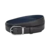 Cinturón de cuero reversible negro/azul de 30 mm con hebilla en forma de herradura Cinturón de cuero reversible negro/azul de 30 mm con hebilla en forma de herradura