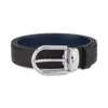 Cinturón de cuero reversible negro/azul de 30 mm con hebilla en forma de herradura Cinturón de cuero reversible negro/azul de 30 mm con hebilla en forma de herradura