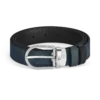 Cinturón reversible de cuero azul terciopelo/negro de 30 mm con hebilla en forma de herradura Cinturón reversible de cuero azul terciopelo/negro de 30 mm con hebilla en forma de herradura