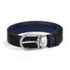 Cinturón reversible de cuero negro/azul tinta de 30 mm con hebilla en forma de herradura Cinturón reversible de cuero negro/azul tinta de 30 mm con hebilla en forma de herradura
