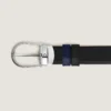 Cinturón reversible de cuero negro/azul tinta de 30 mm con hebilla en forma de herradura Cinturón reversible de cuero negro/azul tinta de 30 mm con hebilla en forma de herradura