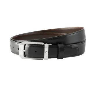 Cinturón reversible de cuero negro/marrón de 30 mm