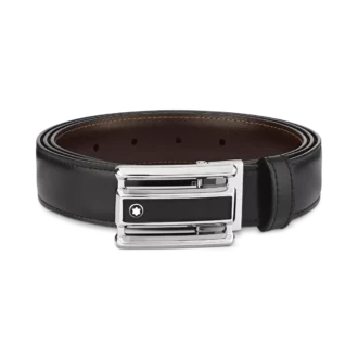 Cinturón reversible de cuero negro/marrón de 30 mm