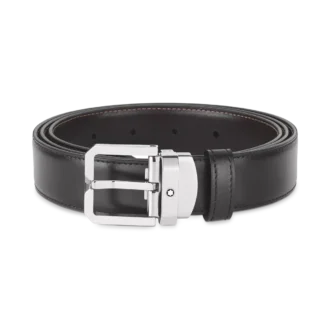 Cinturón reversible de cuero negro/marrón de 30 mm