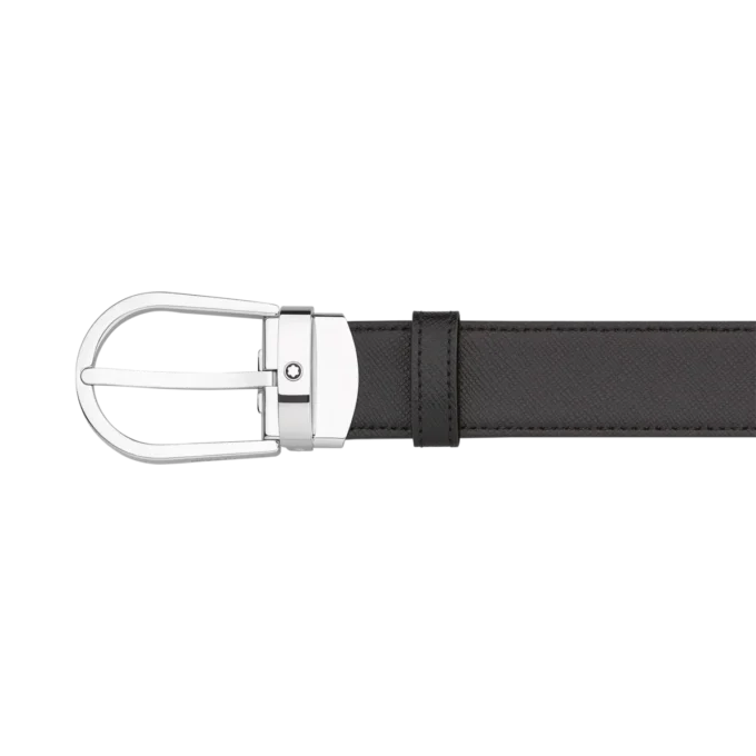 Cinturón reversible de piel con hebilla de herradura negra/marrón de 30 mm Cinturón reversible de piel con hebilla de herradura negra/marrón de 30 mm