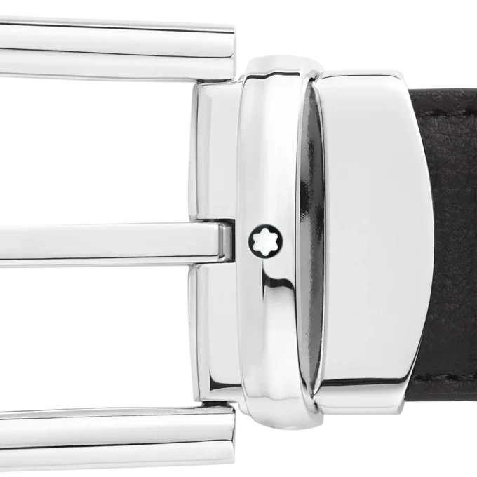 Cinturón reversible de piel con hebilla de herradura negra/marrón de 30 mm Cinturón reversible de piel con hebilla de herradura negra/marrón de 30 mm