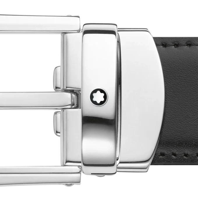 Cinturón reversible de piel con hebilla de herradura negra/marrón de 30 mm Cinturón reversible de piel con hebilla de herradura negra/marrón de 30 mm
