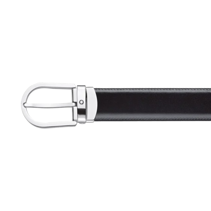 Cinturón reversible de piel con hebilla de herradura negra/marrón de 30 mm Cinturón reversible de piel con hebilla de herradura negra/marrón de 30 mm