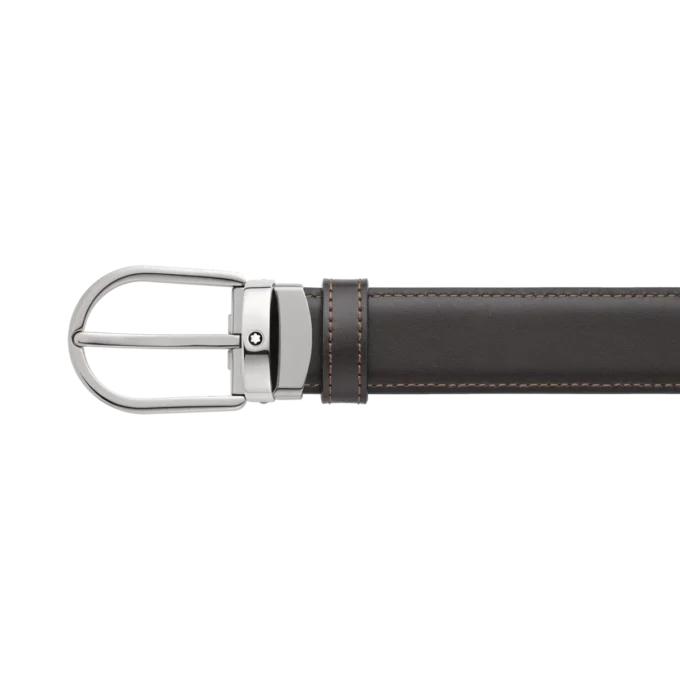 Cinturón reversible de piel con hebilla de herradura negra/marrón de 30 mm Cinturón reversible de piel con hebilla de herradura negra/marrón de 30 mm