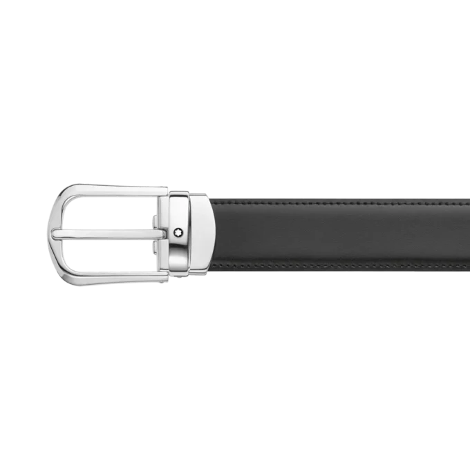 Cinturón reversible de piel con hebilla de herradura negra/marrón de 30 mm Cinturón reversible de piel con hebilla de herradura negra/marrón de 30 mm