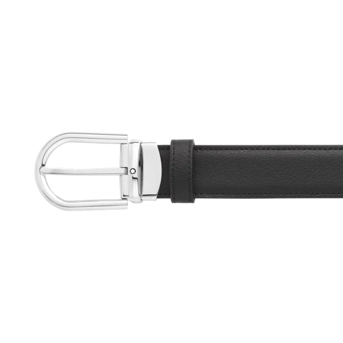 Cinturón reversible de piel con hebilla de herradura negra/marrón de 30 mm Cinturón reversible de piel con hebilla de herradura negra/marrón de 30 mm