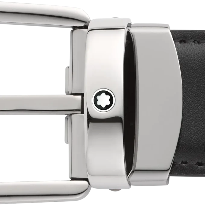 Cinturón reversible de piel con hebilla de herradura negra/marrón de 30 mm Cinturón reversible de piel con hebilla de herradura negra/marrón de 30 mm