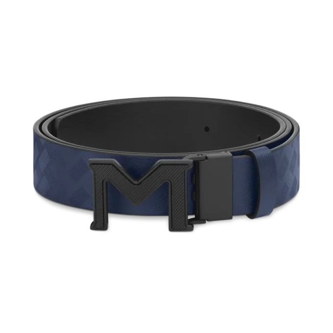 Cinturón reversible de piel de 35 mm con hebilla M Extreme 3.0 azul/negro liso Cinturón reversible de piel de 35 mm con hebilla M Extreme 3.0 azul/negro liso