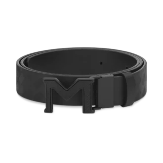 Cinturón reversible de piel de 35 mm con hebilla M Extreme 3.0 negra/negra lisa