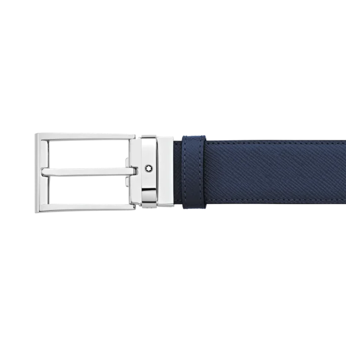 Cinturón reversible de piel negro/azul de 35 mm Cinturón reversible de piel negro/azul de 35 mm
