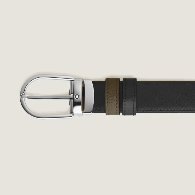 Cinturón reversible Horseshoe de 30 mm en piel granulada Cinturón reversible Horseshoe de 30 mm en piel granulada