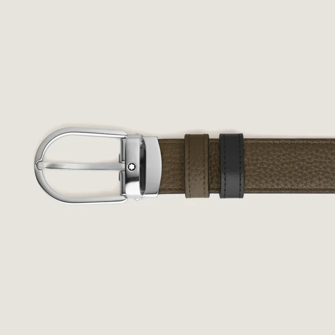 Cinturón reversible Horseshoe de 30 mm en piel granulada Cinturón reversible Horseshoe de 30 mm en piel granulada