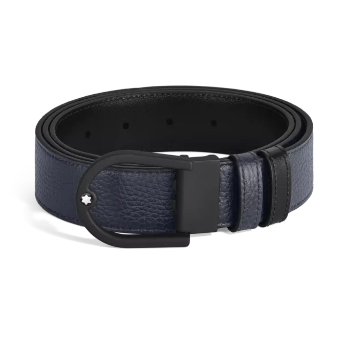 Cinturón reversible Horseshoe de 35 mm en piel granulada Cinturón reversible Horseshoe de 35 mm en piel granulada