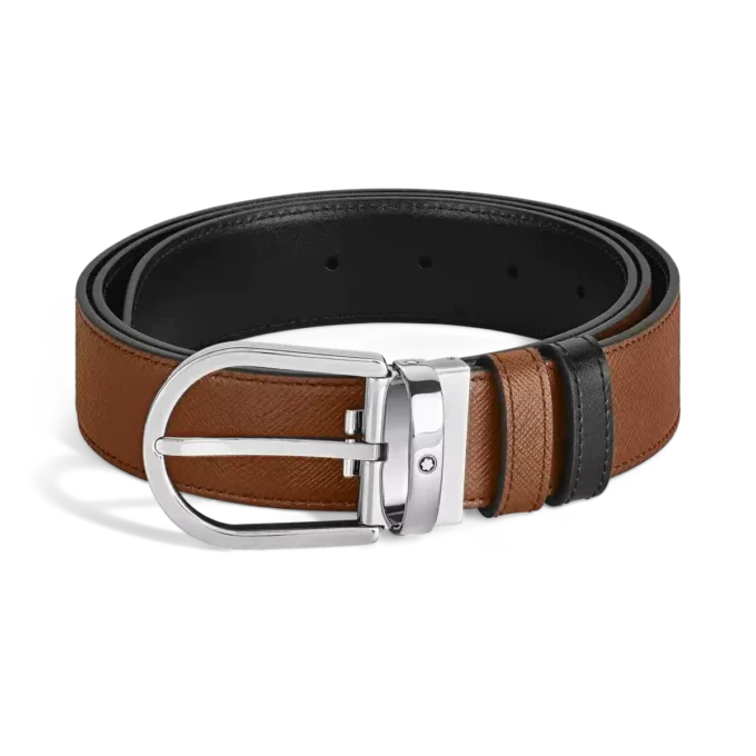 Cinturón reversible Horseshoe de 35 mm en piel Sartorial Cinturón reversible Horseshoe de 35 mm en piel Sartorial