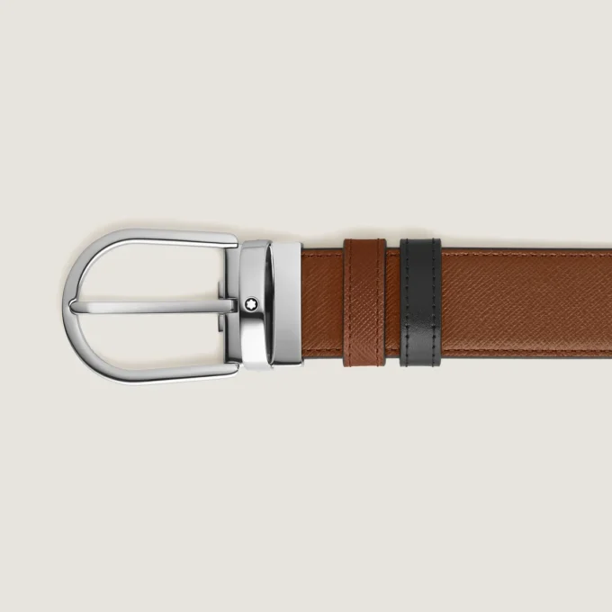 Cinturón reversible Horseshoe de 35 mm en piel Sartorial Cinturón reversible Horseshoe de 35 mm en piel Sartorial