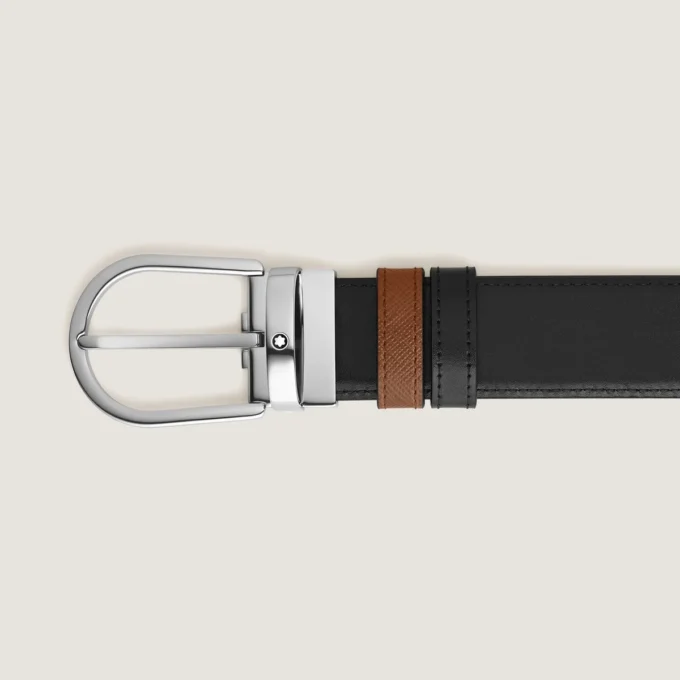 Cinturón reversible Horseshoe de 35 mm en piel Sartorial Cinturón reversible Horseshoe de 35 mm en piel Sartorial