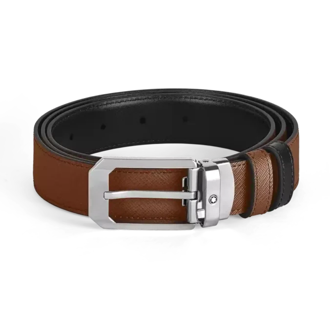 Cinturón reversible rectangular de 30 mm en piel Sartorial Cinturón reversible rectangular de 30 mm en piel Sartorial