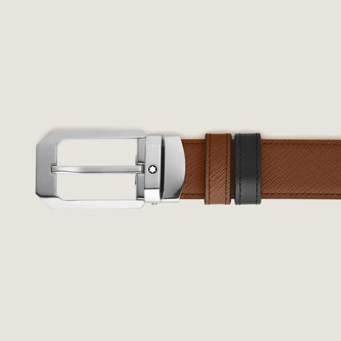 Cinturón reversible rectangular de 30 mm en piel Sartorial Cinturón reversible rectangular de 30 mm en piel Sartorial