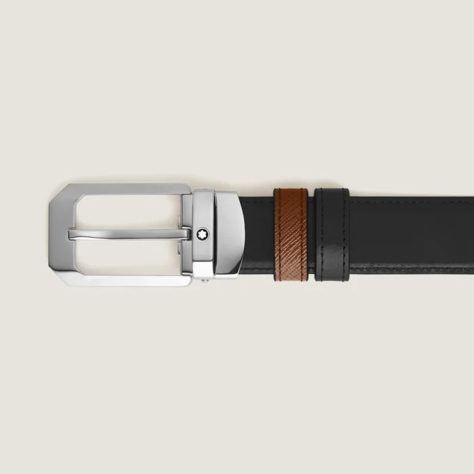 Cinturón reversible rectangular de 30 mm en piel Sartorial Cinturón reversible rectangular de 30 mm en piel Sartorial
