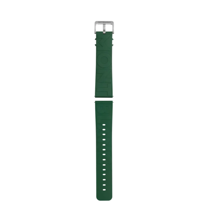 Correa de caucho verde con logotipo