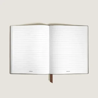 Cuaderno grande en piel con relieve de avestruz, páginas rayadas