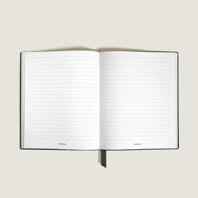 Cuaderno grande, piel con relieve de cocodrilo, negro – Páginas rayadas Cuaderno grande, piel con relieve de cocodrilo, negro – Páginas rayadas