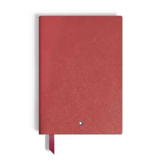 Cuaderno mediano, piel rojo ladrillo, rojo, páginas rayadas