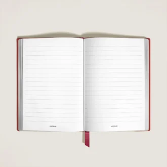 Cuaderno mediano, piel rojo ladrillo, rojo, páginas rayadas