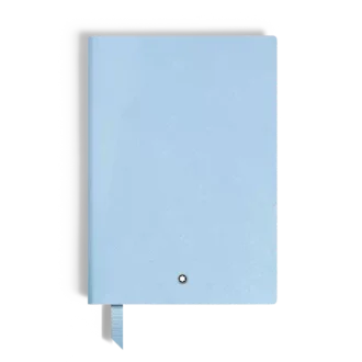 Cuaderno mediano, piel Saffiano, azul pálido – Páginas rayadas