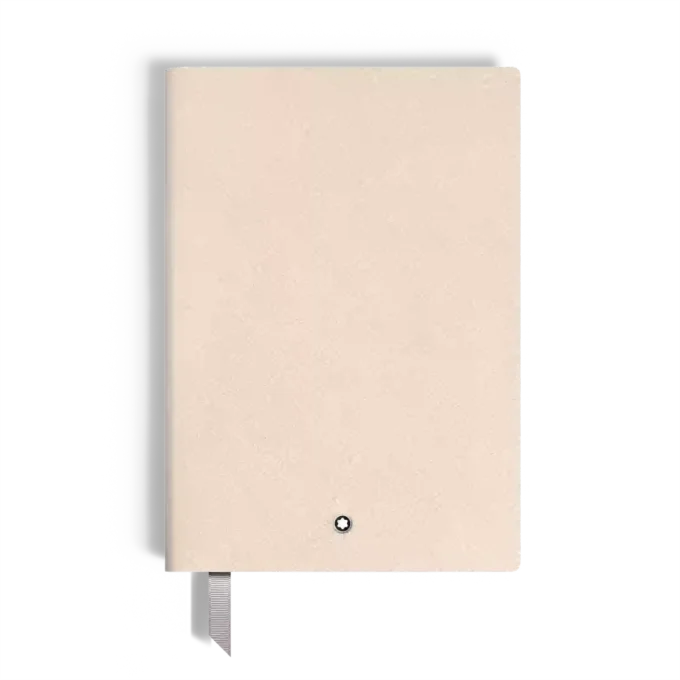 Cuaderno mediano, piel Saffiano, beige nublado – Páginas rayadas Cuaderno mediano, piel Saffiano, beige nublado – Páginas rayadas